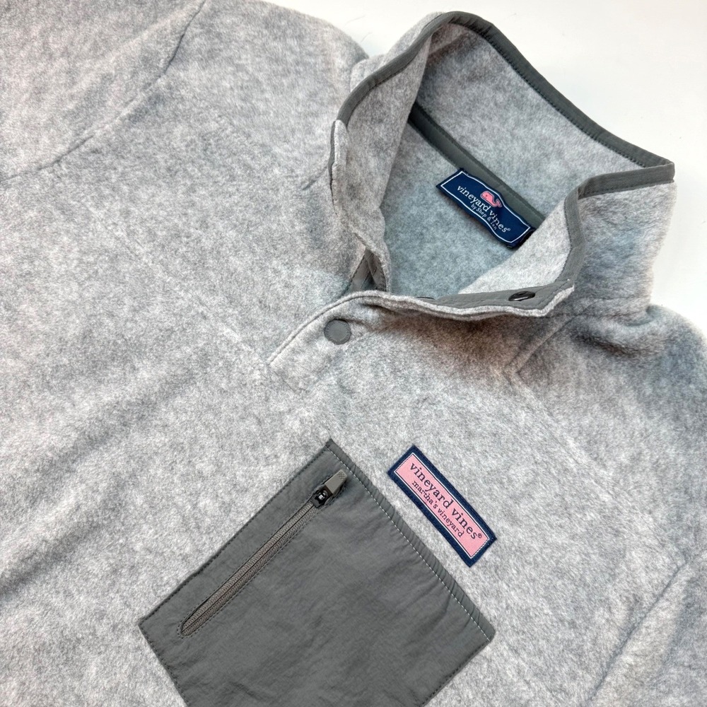 Vineyard Vines Fleece Pullover Men's Size Medium Gray Shep‎ Shirt